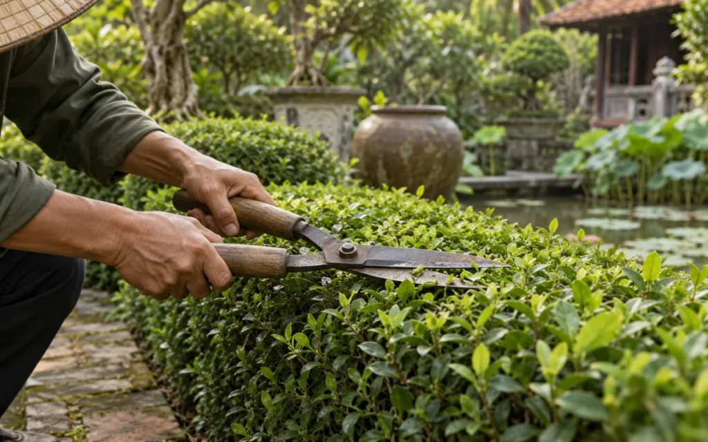 Cắt tỉa hàng cây bụi